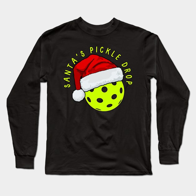 Santa's Pickle Drop. Pickleball, Christmas Long Sleeve T-Shirt by Project Charlie